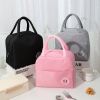 1pc Insulated Lunch Bag; Portable Large Capacity Waterproof Leakproof Reusable Lunch Tote Bag; For Travel Work School - Navy Blue