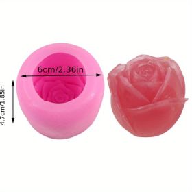 1pc Rose Big Ice Ball Whiskey Ice Mold Ice Tray Round Ice Cube Silicone Mold Net Red Bartender Tool Box Ice Making - Pink