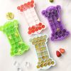 1pc Silicone Ice Tray With Lid; Large Capacity Ice Box; Bone Shaped Silicone Ice Tray; Homemade Ice Cube Mold; Kitchen Tools - Green
