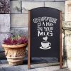 A-Frame Wooden Sidewalk Signage Chalkboard for Bar and Store - Black - 31.5 Inch