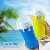 Summer Squeeze Homemade Juice Water Bottle Quick-Frozen Smoothie Sand Cup Pinch Fast Cooling Magic Ice Cream Slushy Maker Beker - Large pink