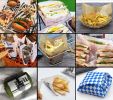 200 Pcs Baking Papers Grease-Proof Wax Papers Hamburger Papers [Orange Lattice] - Default