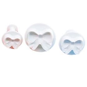 2 Sets Bowknot Shape Fondant Plunger Cutter Set Sugarcraft Cake Cookies Cupcake Decorating Tool DIY Mold - Default