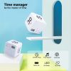 1pc Cube Timer; Gravity Flip Kitchen Timer For Time Management And Countdown Settings 15-20-30-60 Minutes - White